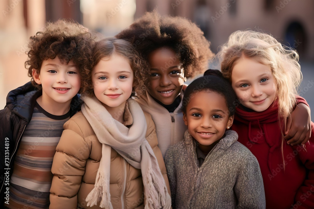 This group of children has diverse cultures from various countries