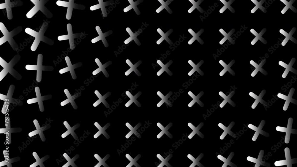 symbol crosses or letters x rotating wave form. 3d animation. symbol crosses or letters x rotating wave form. 3d animation.