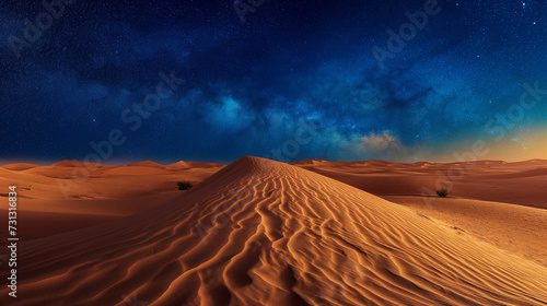Mesmerizing Night Sky With Stars and Clouds Over Desert