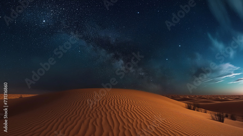 Night Sky With Stars and Clouds Over a Desert