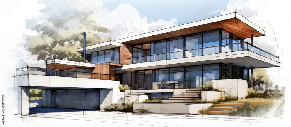 Fototapeta premium representation of a contemporary house.