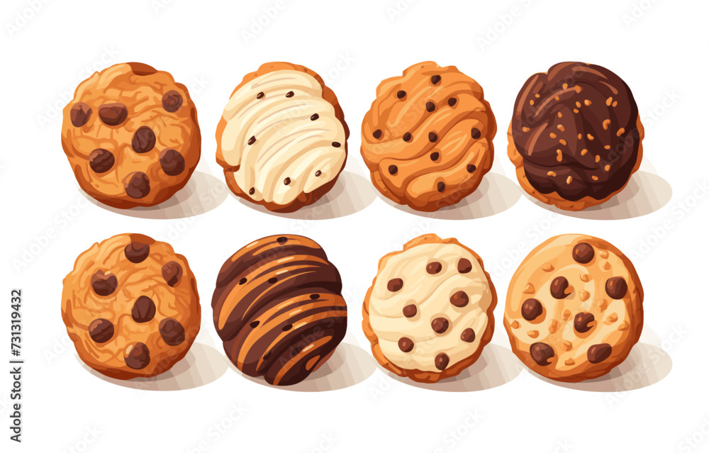 Cookies isolated vector style on isolated background illustration Cookies isolated vector style on isolated background illustration