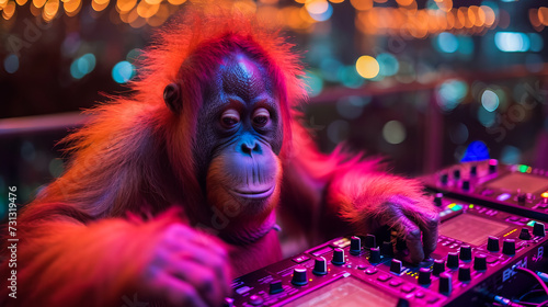 Orangutan DJ on the Rooftop © EwaStudio
