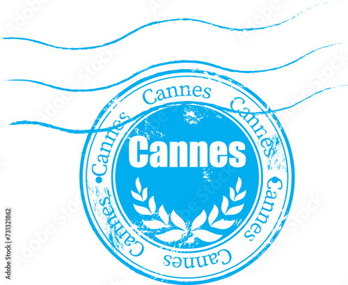 Foto Cannes grunge round rubber stamp