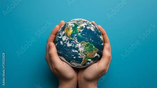 Symbolic Image of Earth Held by Two Hands In this powerful image