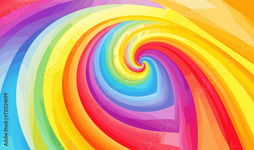 retro abstract rainbow swirl psychedelic spiral, colorful summer trendy illustration background vector