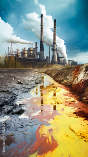 The Industrial Impact on Water Ecosystems © EwaStudio