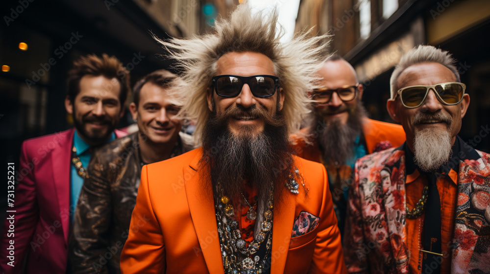 Whimsical Beard Brigade. Quirky Whisker Warriors Whimsical Beard Brigade. Quirky Whisker Warriors