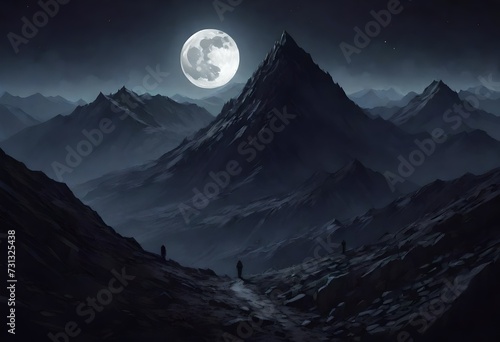 mountains in the night