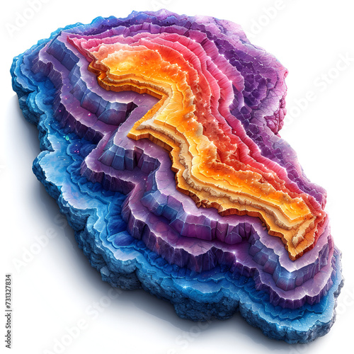 Vector Image of Colourful Geode Clipart with 100% Pure White Background