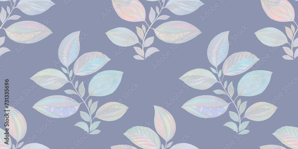 Fototapeta premium watercolor flowers on white background, seamless botanical pattern