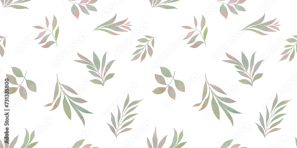 watercolor flowers on white background, seamless botanical pattern watercolor flowers on white background, seamless botanical pattern