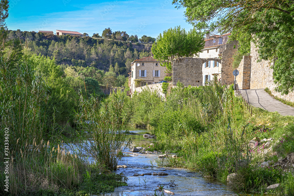An old Southern France village on the edge of a river