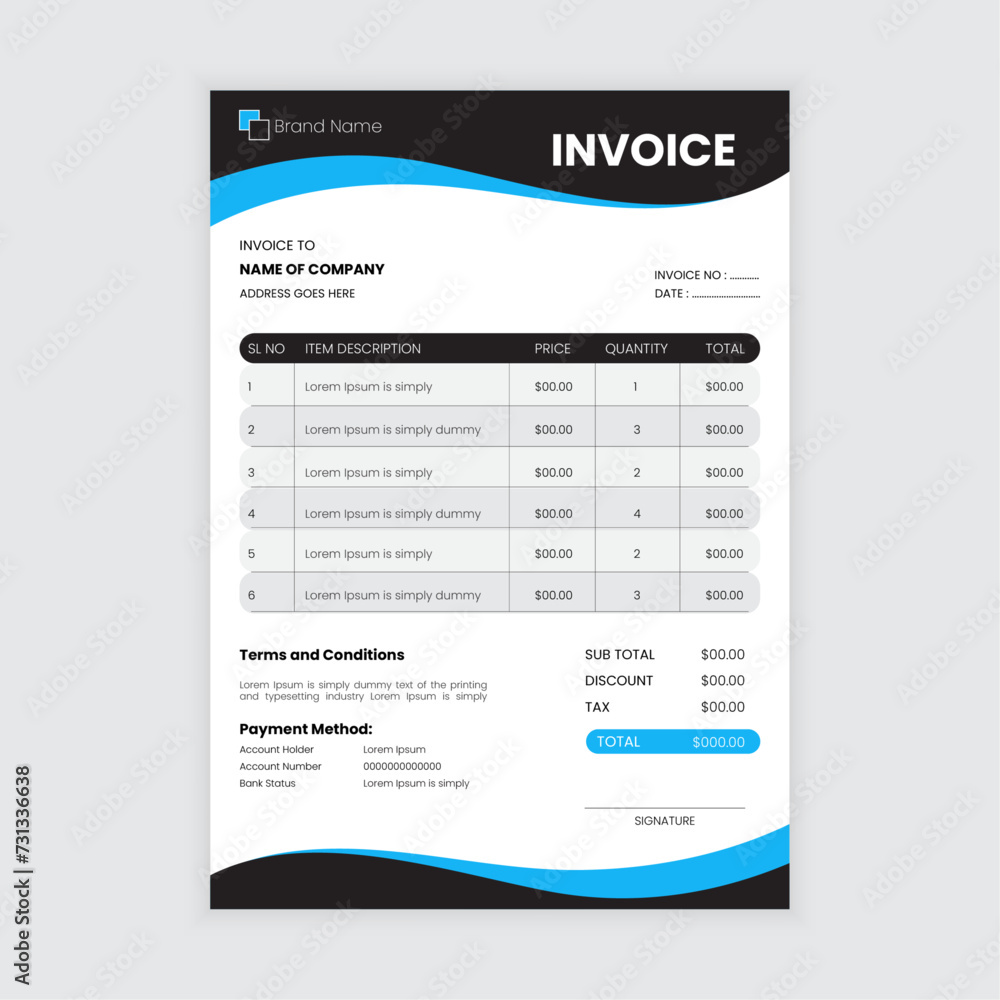 abstract invoice design template 