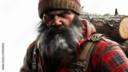 A stunning 3D rendering of a rugged lumberjack, exuding power and masculinity. With intricate details and super realistic textures, this artwork beautifully captures the essence of the lumbe