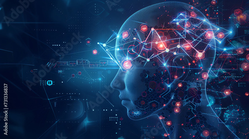 A mesmerizing artistic representation showcasing the seamless integration of Artificial Intelligence  AI  in health management. The image features abstract elements and futuristic designs  i