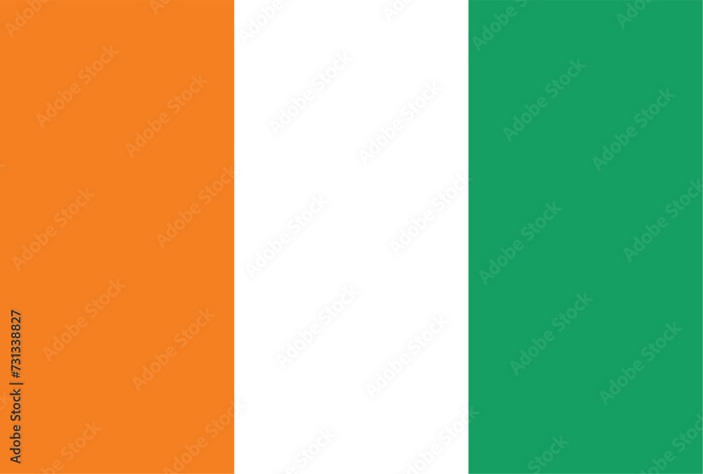 The flag of Ivory Coast