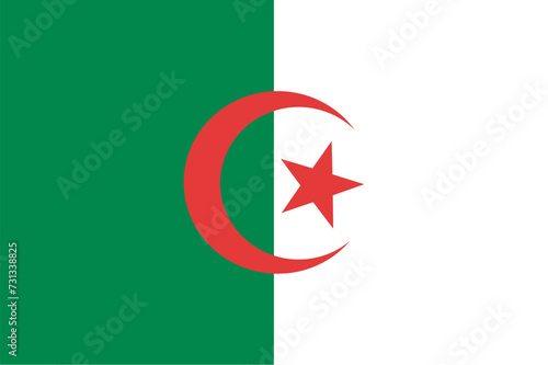 The flag of Algeria. Flag icon. Standard color.