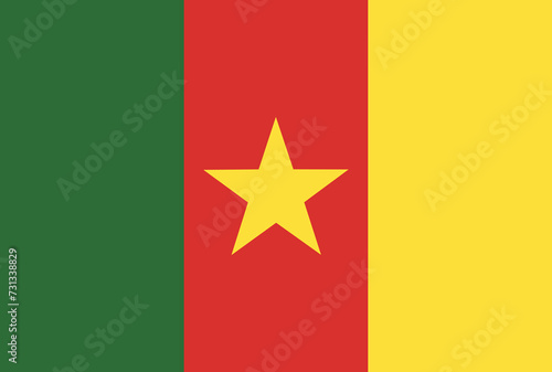 The flag of Cameroon. Flag icon. Standard color. Vector illustration. photo