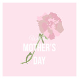 Delicate carnations against a background of lightness and warmth, a card illustration that embodies the love and appreciation for the most dear mom