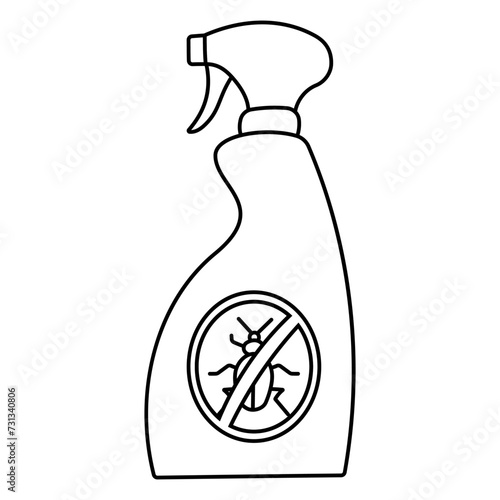 insect repellent garden care aerosol spray pests icon element object line doodle