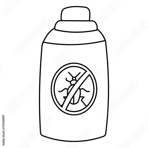 insect repellent garden care aerosol spray pests icon element object line doodle