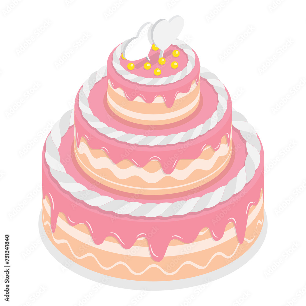 3D Isometric Flat Set of Wedding Elements. Item 7 3D Isometric Flat Set of Wedding Elements. Item 7