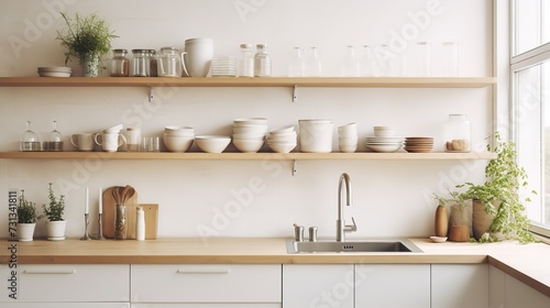 Eco-Friendly Scandinavian Kitchen: Minimalist Design with Sustainable Touches © VisualMarketplace