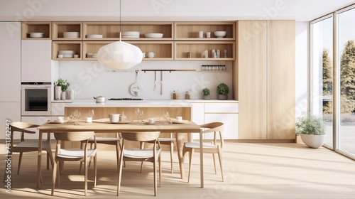 Scandinavian Minimalist Kitchen: Warm Wood Tones & Clean Lines © VisualMarketplace
