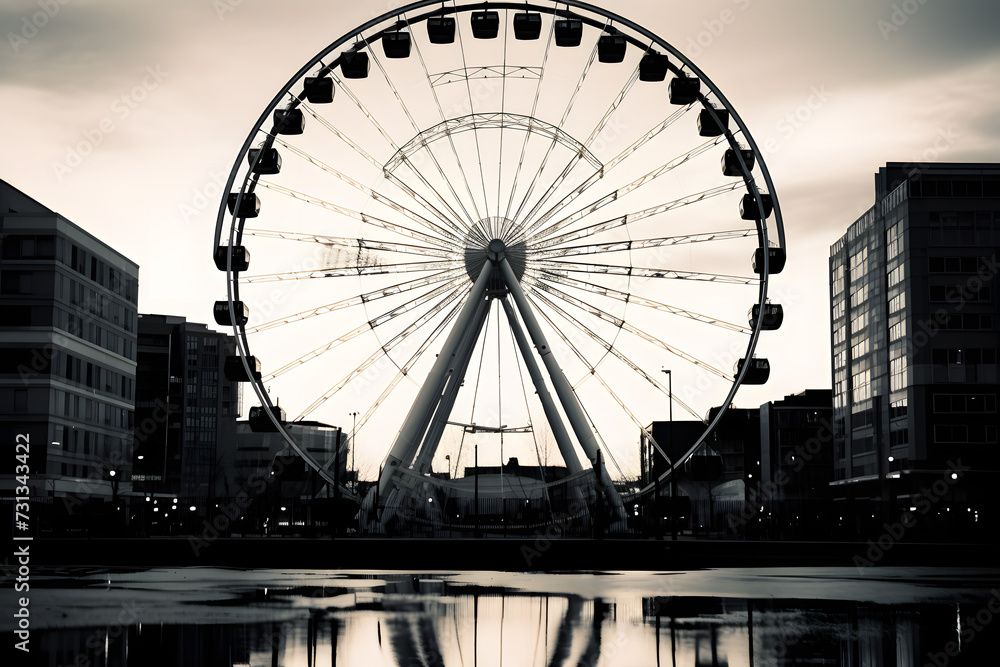 Fototapeta premium ferris wheel, amusement park, massive ferris wheel