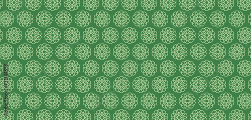 Islamic pattern with green color background