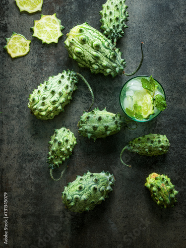 Wild cucumber, mint drink
