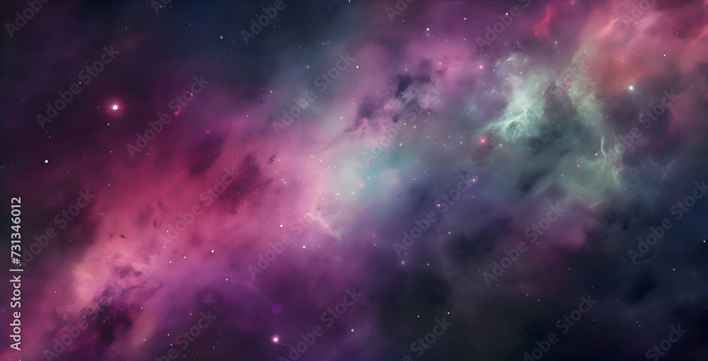Illustration in watercolor of galaxy background. Vector space. Starry, colorful background of space