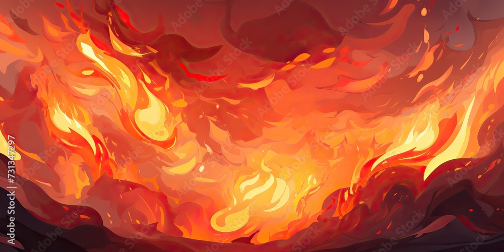 Fire flame burning decoration firestorm background decoration motion drawing painting