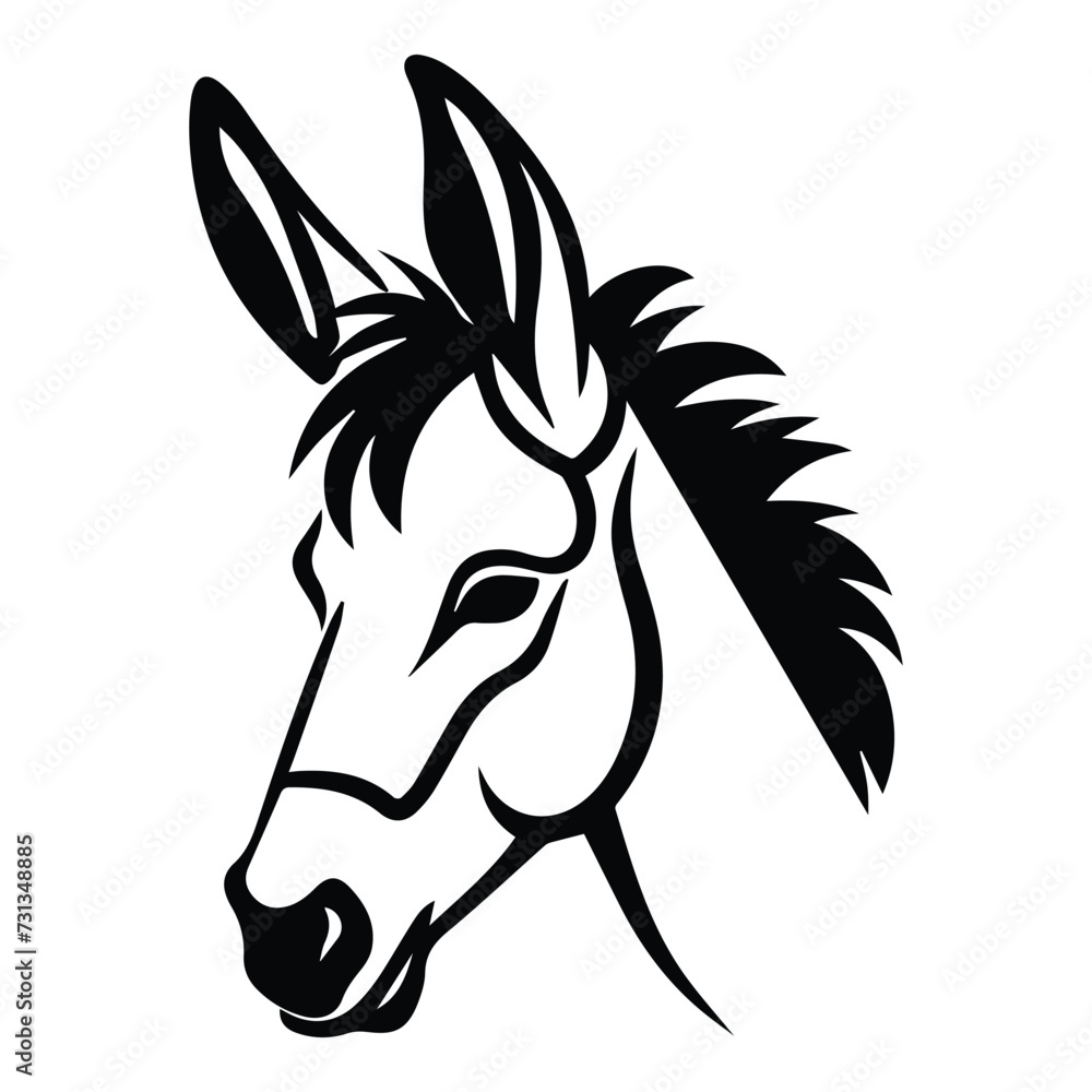 Donkey Flat Icon Isolated On White Background