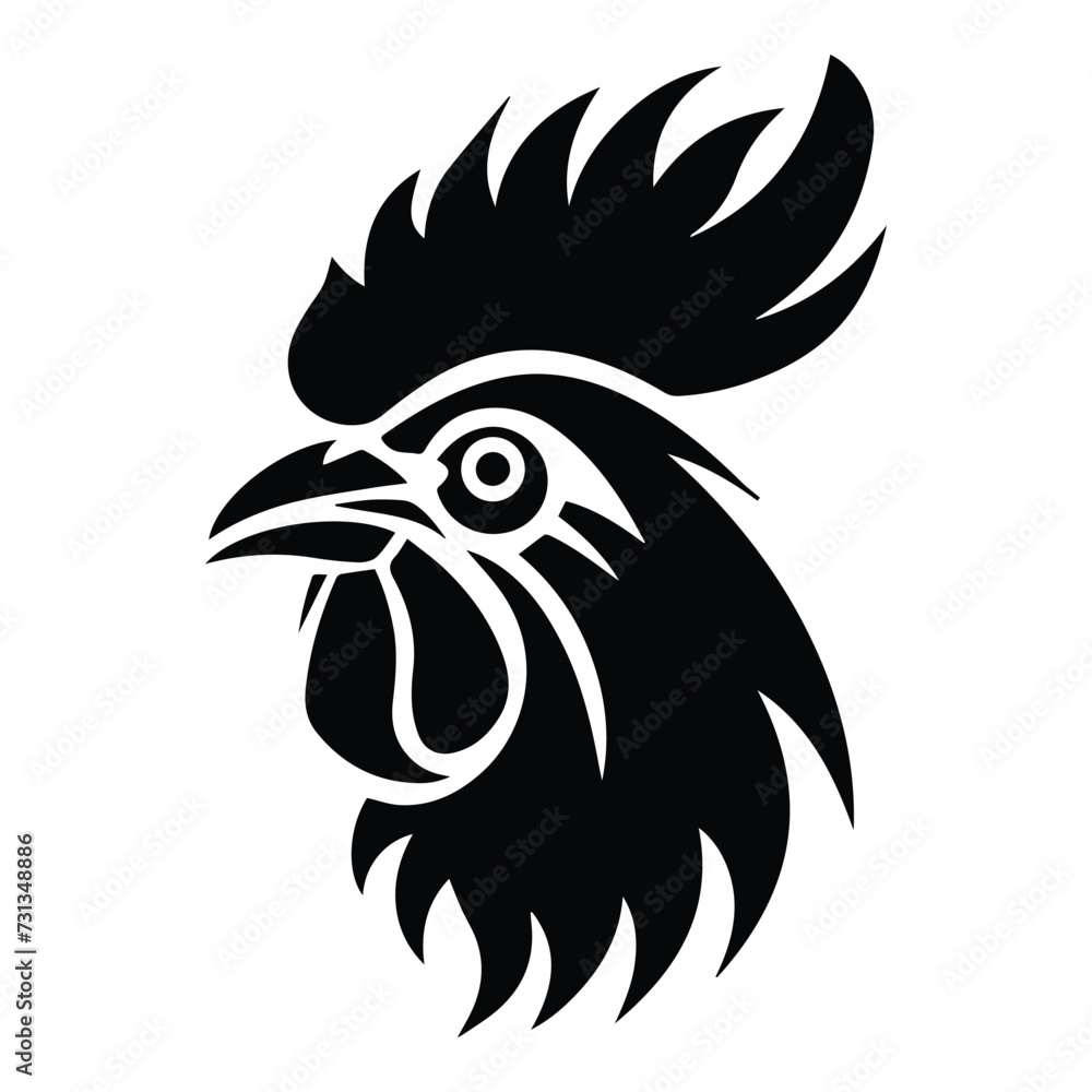 Fototapeta premium Rooster Flat Icon Isolated On White Background