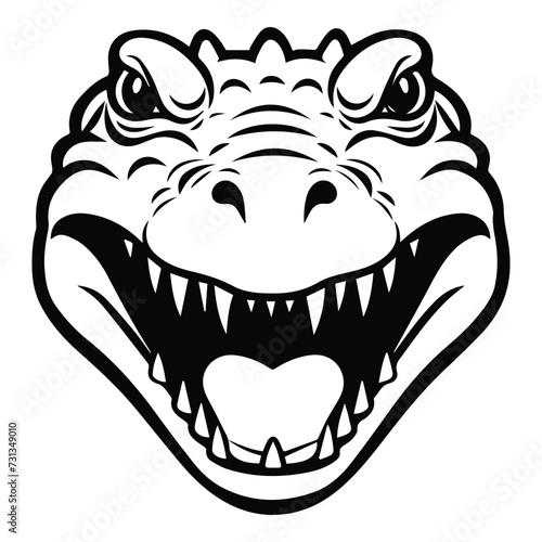 Crocodile Flat Icon Isolated On White Background
