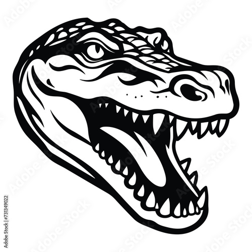 Crocodile Flat Icon Isolated On White Background © Maxim