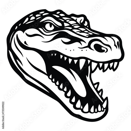 Crocodile Flat Icon Isolated On White Background