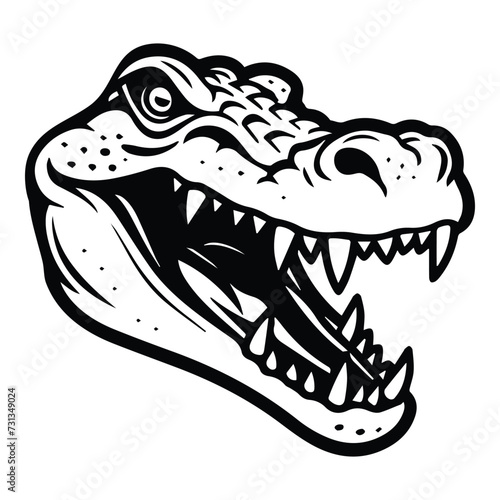 Crocodile Flat Icon Isolated On White Background