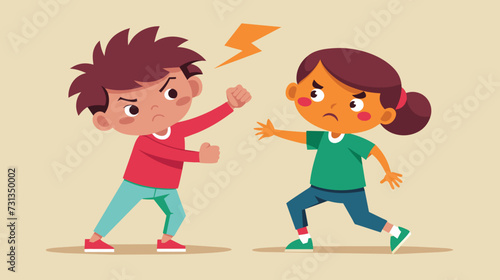 Boy and Girl Engaged in a Fight