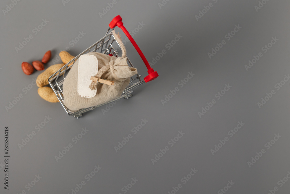 Shopping cart with food to do business Shopping cart with food to do business