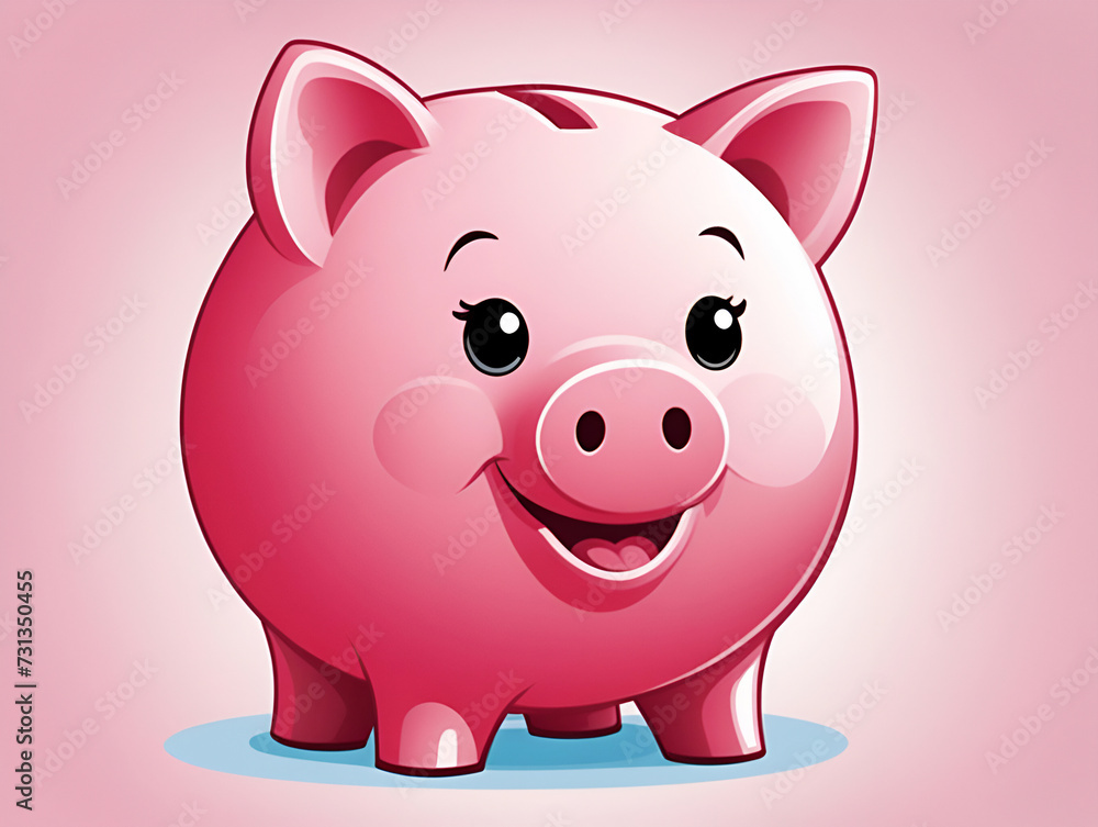 Piggy bank isolated on pink background Piggy bank isolated on pink background