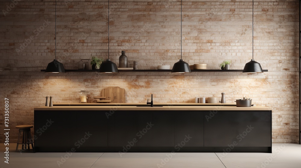 Warm Industrial Kitchen: Exposed Brick & Soft Textures for Cozy Urban Feel Warm Industrial Kitchen: Exposed Brick & Soft Textures for Cozy Urban Feel