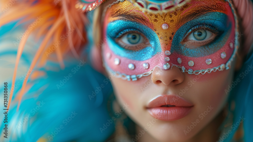 Fototapeta premium portrait of a woman in carnival mask