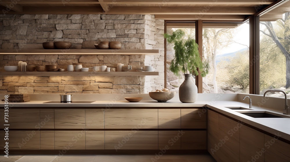 Serene Zen Kitchen: Minimalist Design Blended with Organic Elegance Serene Zen Kitchen: Minimalist Design Blended with Organic Elegance