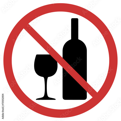 Vector graphic of sign prohibiting drinking alcohol in this area