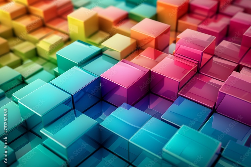 Obraz premium Abstract background of multi-colored cubes