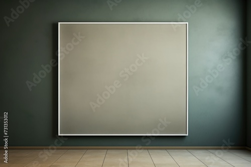 blank frame in Khaki backdrop with Khaki wall  in the style of dark gray