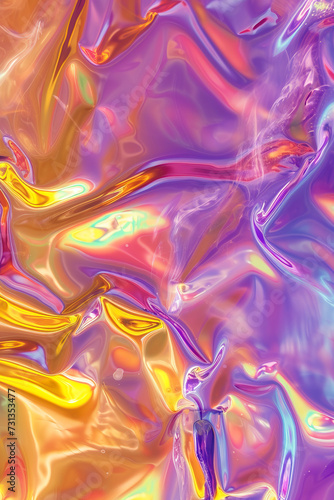 liquid metallic pattern holographic iridescent in y2k pastel shiny colors futuristic sci-fi background pattern art print fluid wavy design seamless satin look